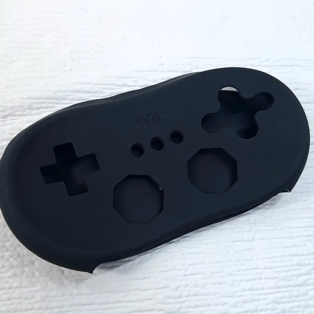 Nintendo Wii black Silicone gel Cover for pro classic game‎ pad gamepad RVL-005
